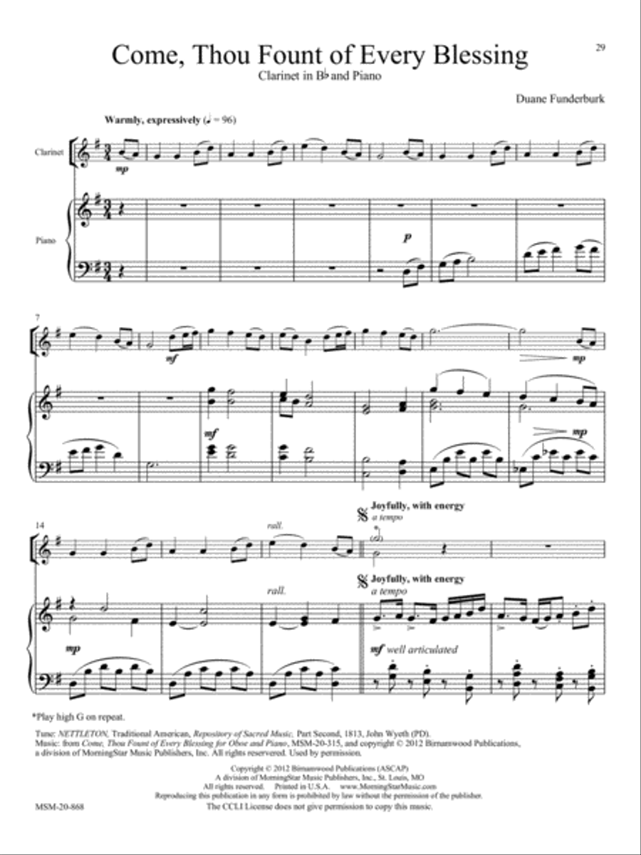 Ten Pieces for Clarinet and Keyboard Clarinet Solo scores gallery preview page 15