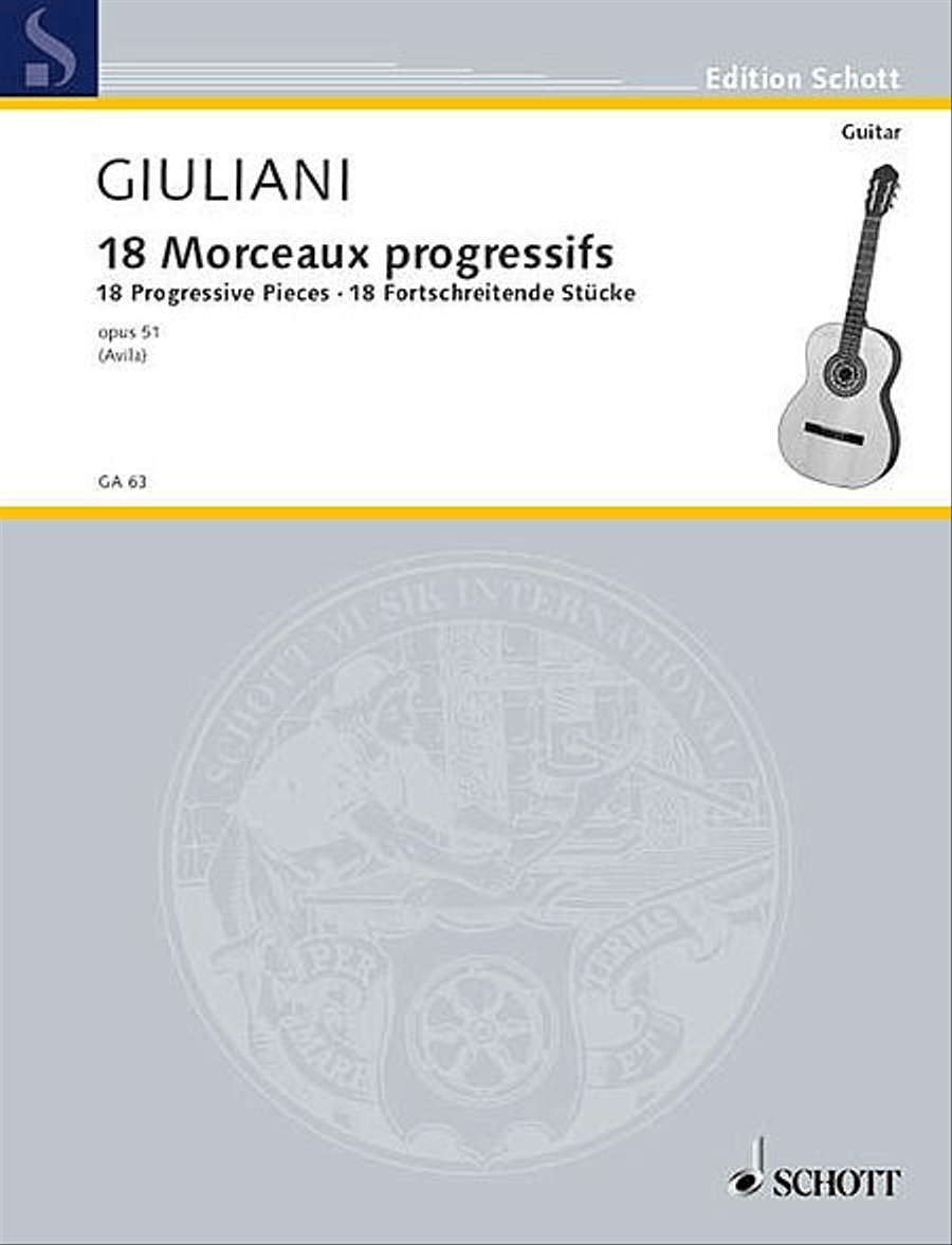 18 Progressive Studies, Op. 51 Acoustic Guitar scores gallery preview page 1