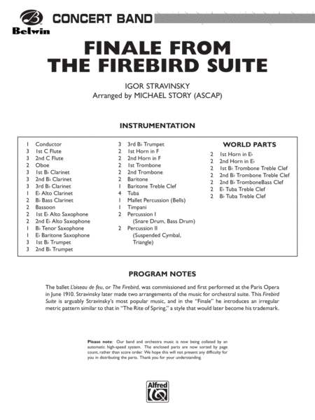 Finale from The Firebird Suite: Score
