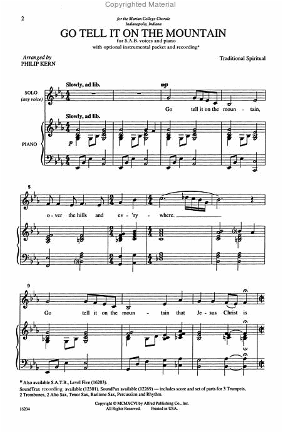 Go Tell It on the Mountain 3-Part scores gallery preview page 2