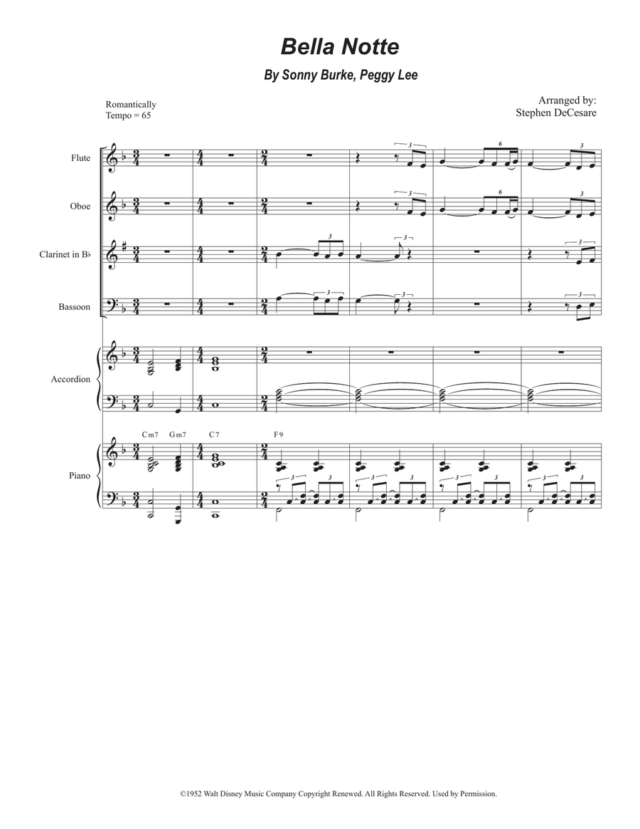 Bella Notte Woodwind Quartet scores gallery preview page 1