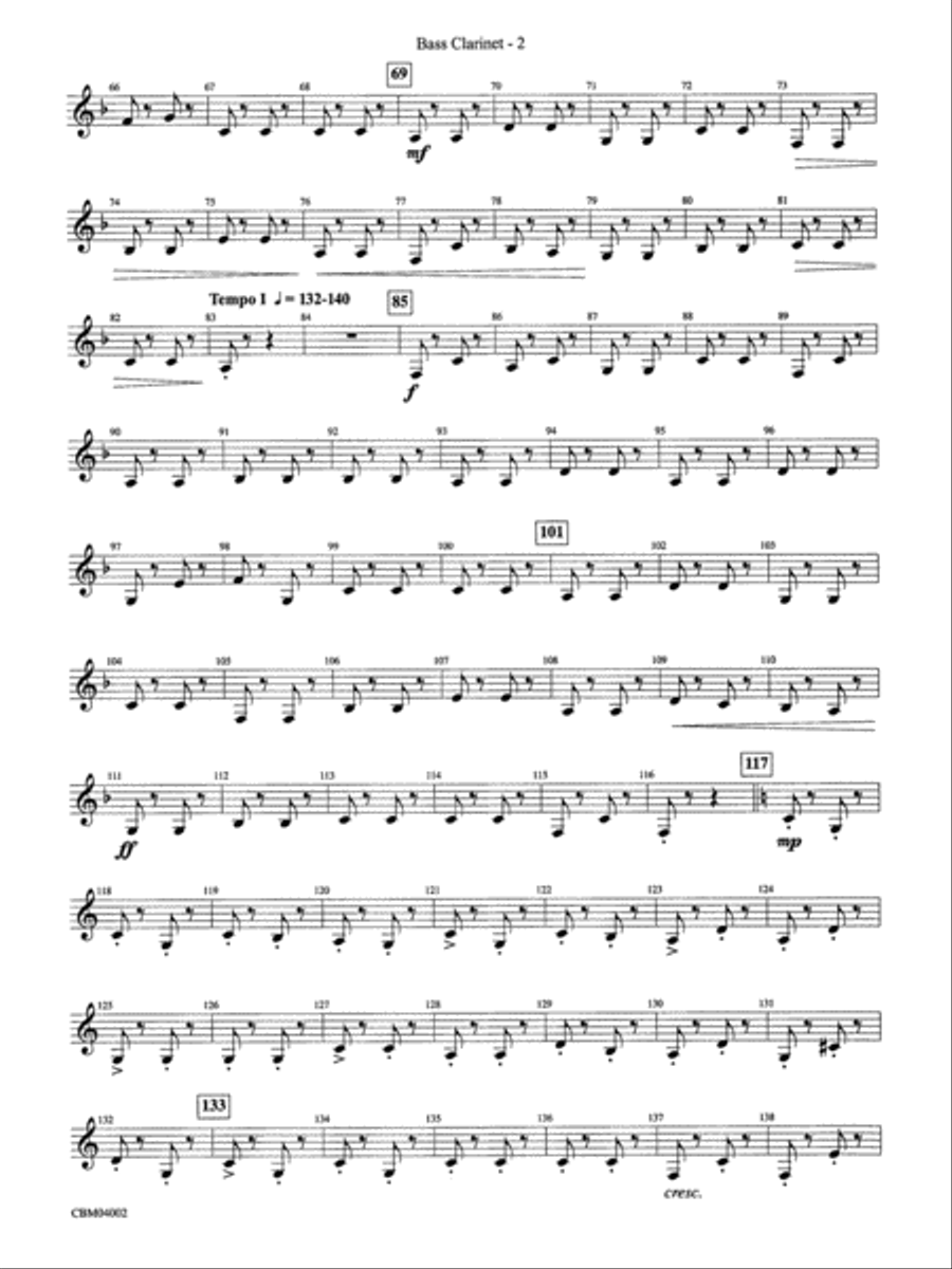 The Dam Busters Concert March: B-flat Bass Clarinet Concert Band scores gallery preview page 2