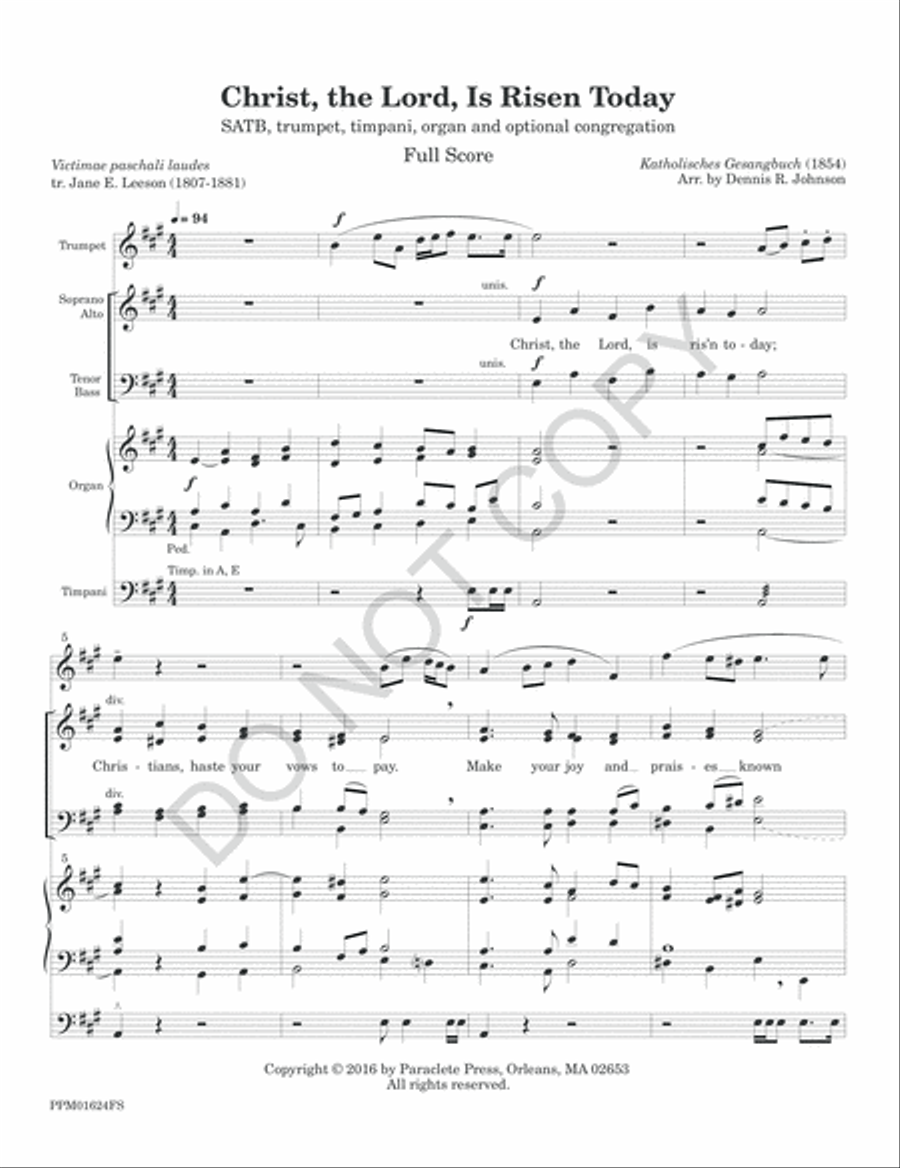 Christ, the Lord, is Risen Today - Full Score 4-Part scores gallery preview page 4