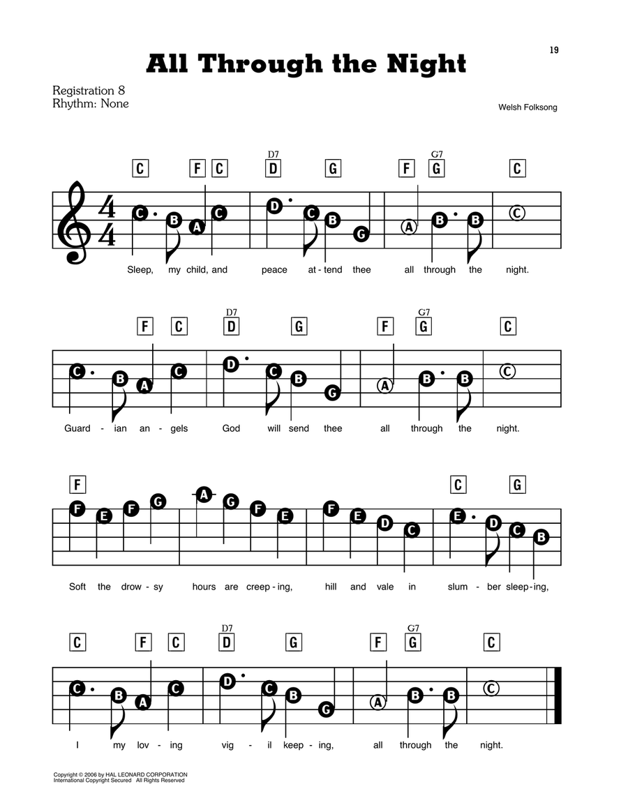 All Through The Night Electronic Keyboard scores gallery preview page 1