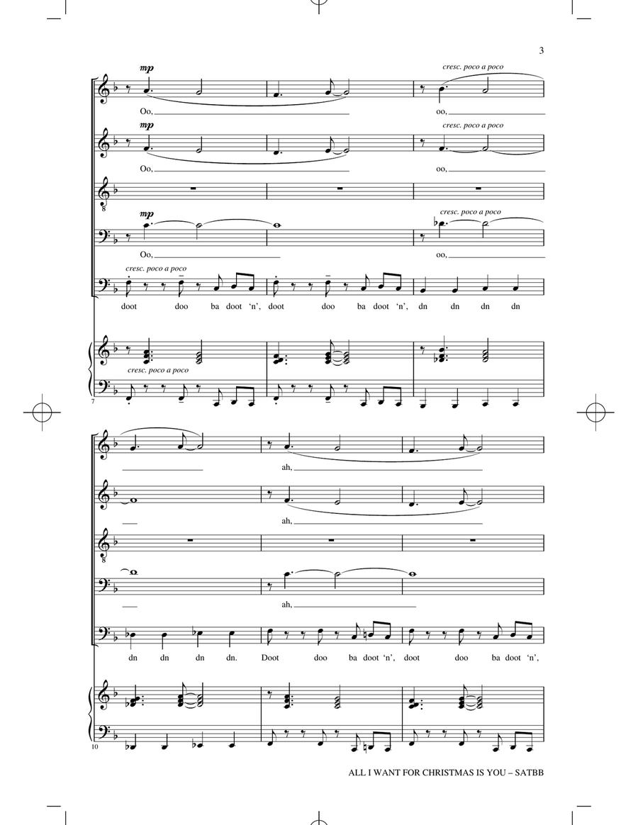 All I Want For Christmas Is You (arr. Roger Emerson) SATBarB scores gallery preview page 2