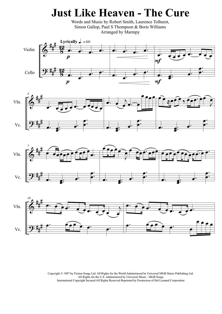 Just Like Heaven Just Like Heaven String Orchestra scores gallery preview page 1