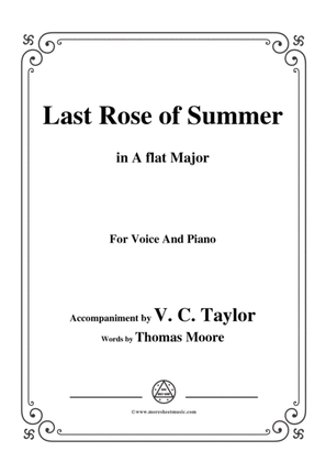 Book cover for V. C. Taylor-The Last Rose of Summer,in A flat Major,for Voice&Piano