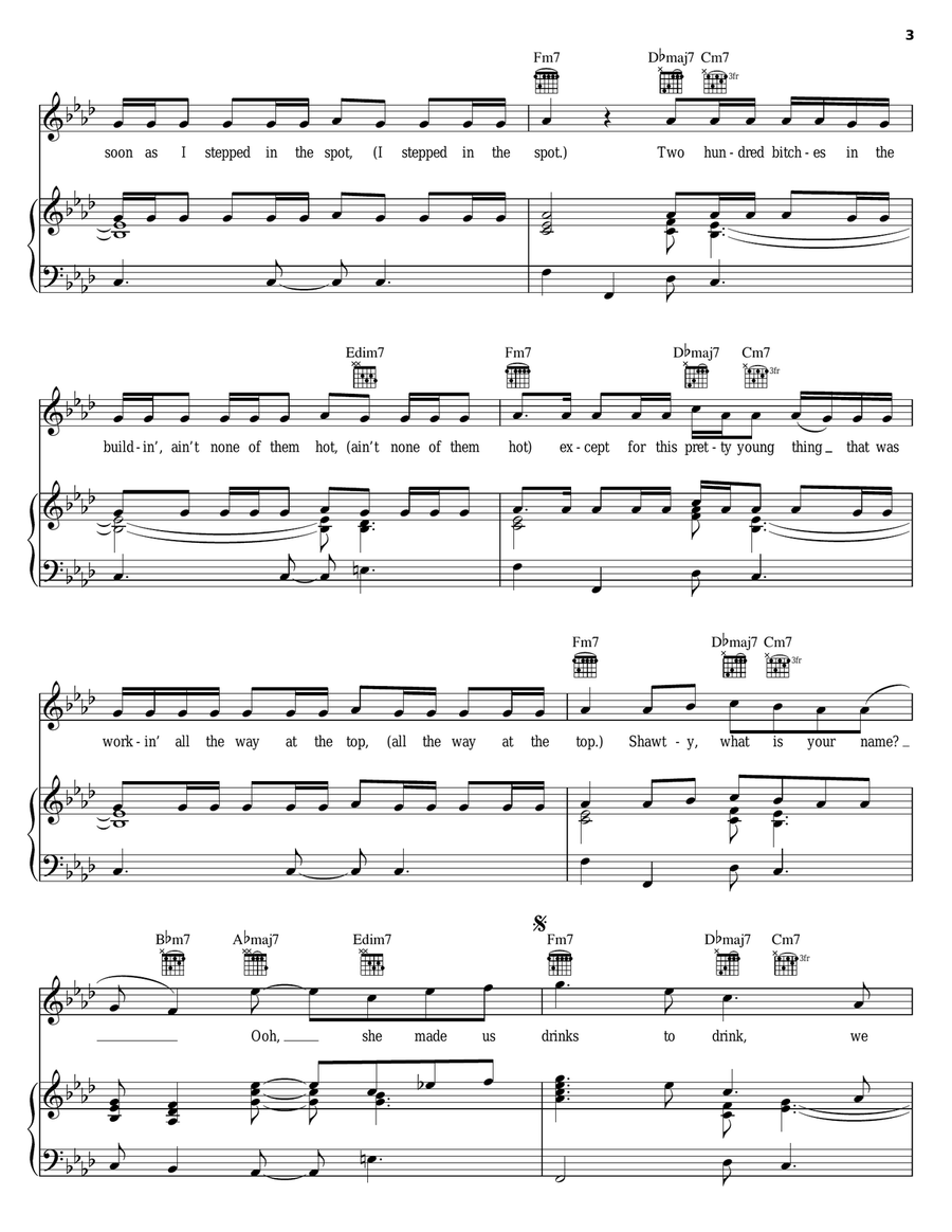 Bartender Piano, Vocal, Guitar scores gallery preview page 3