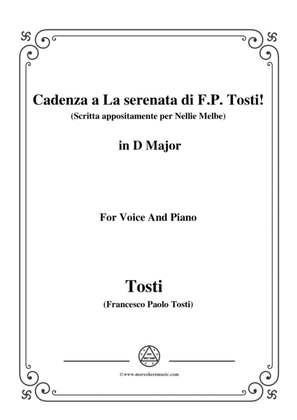 Book cover for Tosti-Cadenza a La serenata(Scritta appositamente per Nellie Melbe) in D Major,for Voice and Piano