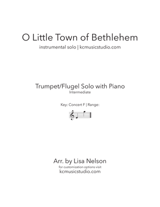 O Little Town of Bethlehem - Advanced Trumpet and Piano