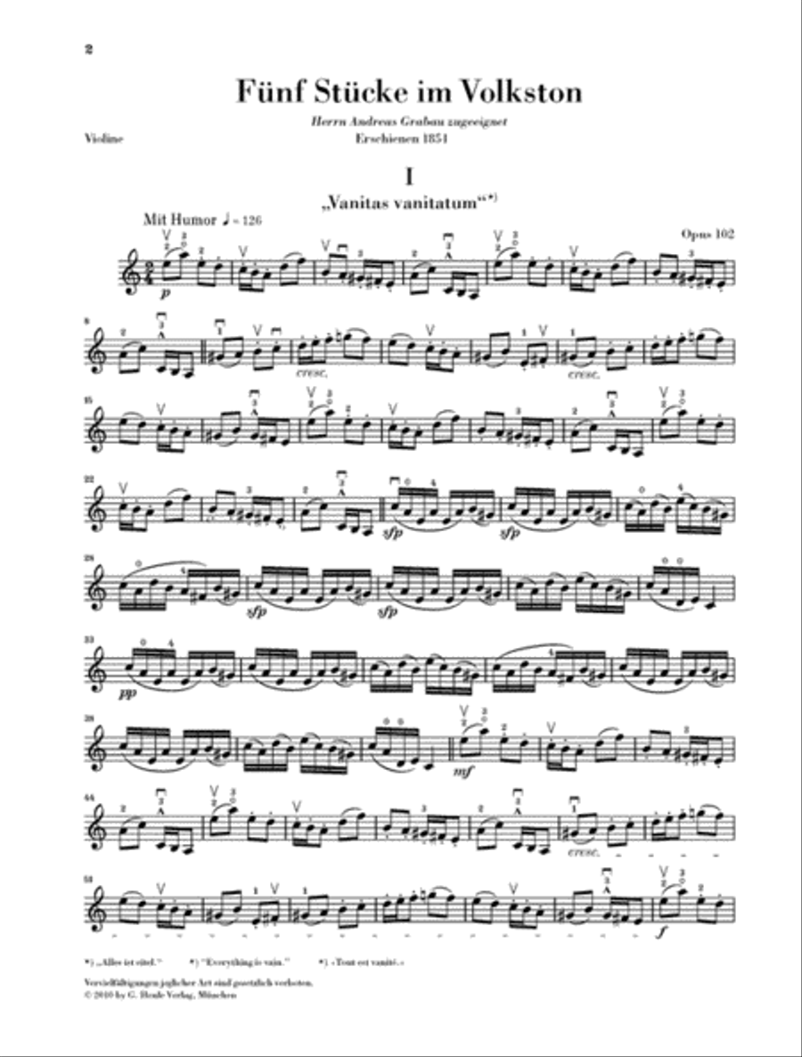 5 Pieces in Folk Style, Op. 102 Violin Solo scores gallery preview page 3