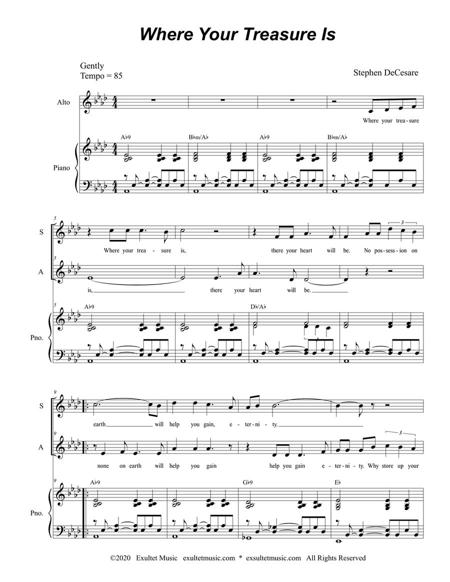 Where Your Treasure Is (2-part choir - (SA)