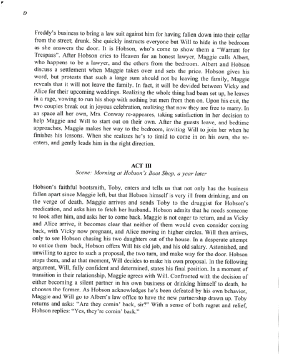 Hobson's Choice Hobson's Choice Chamber Orchestra scores gallery preview page 4