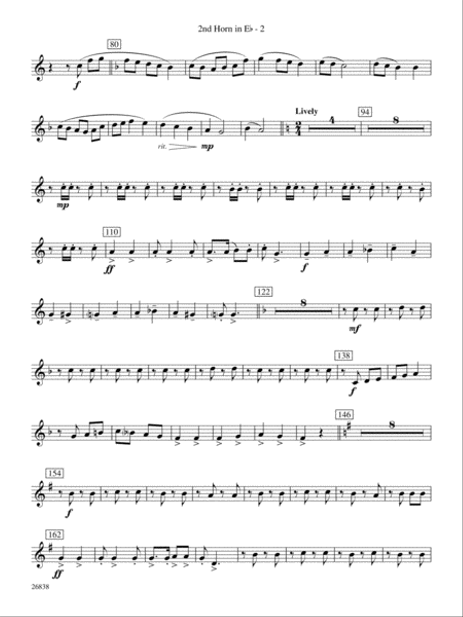 River Songs of the South: (World Part) 2nd Horn in E-flat Concert Band scores gallery preview page 2