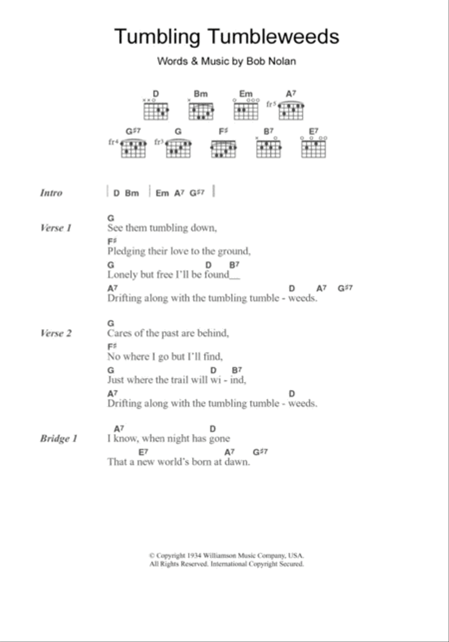 Tumbling Tumbleweeds Electric Guitar scores gallery preview page 1