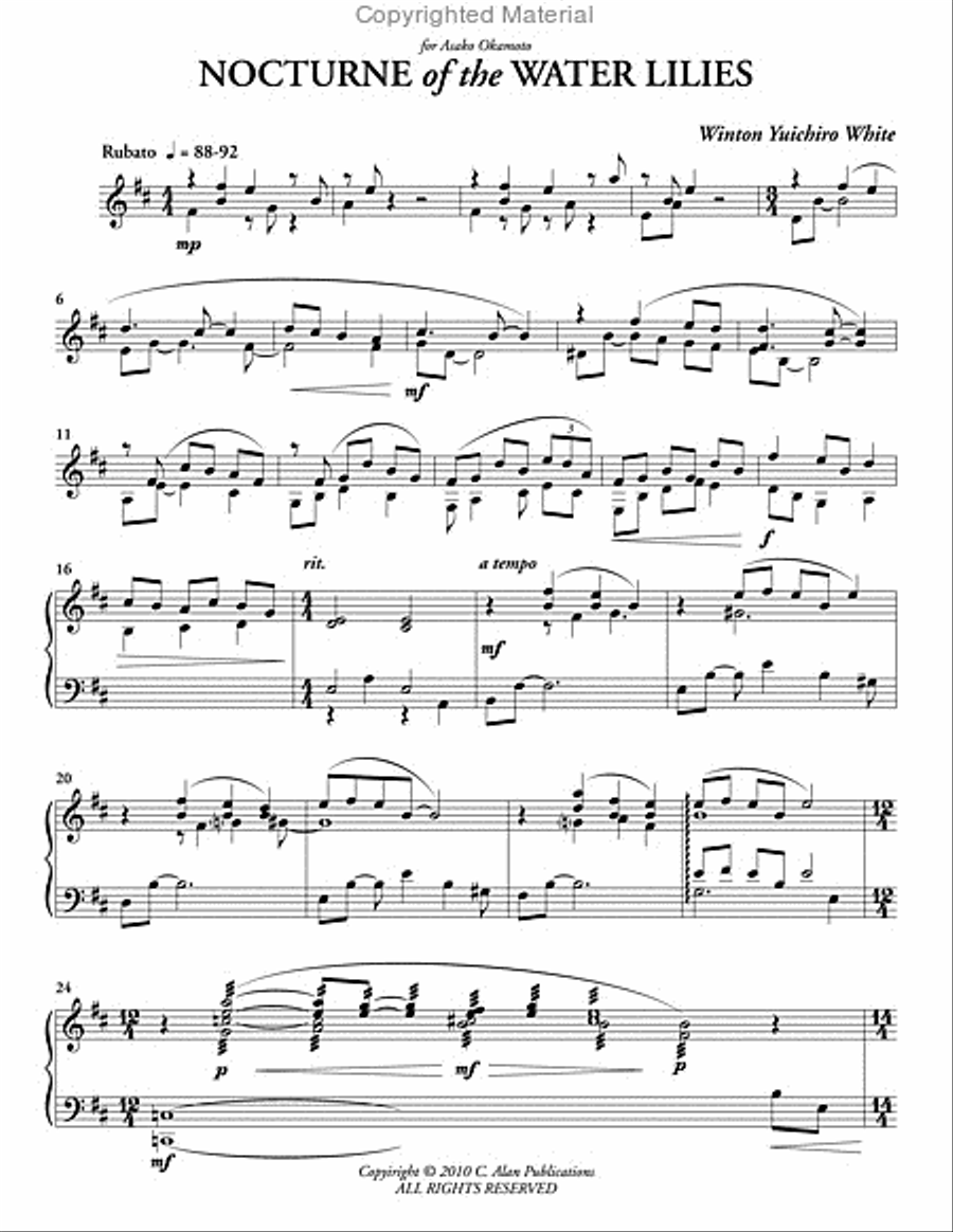 Nocturne of the Water Lilies Percussion Ensemble scores gallery preview page 2