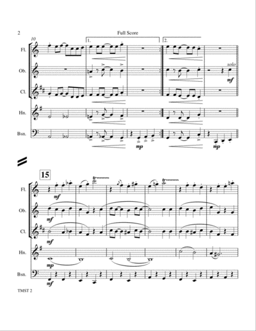 The Muppet Show Theme The Muppet Show Theme Woodwind Quintet scores gallery preview page 2