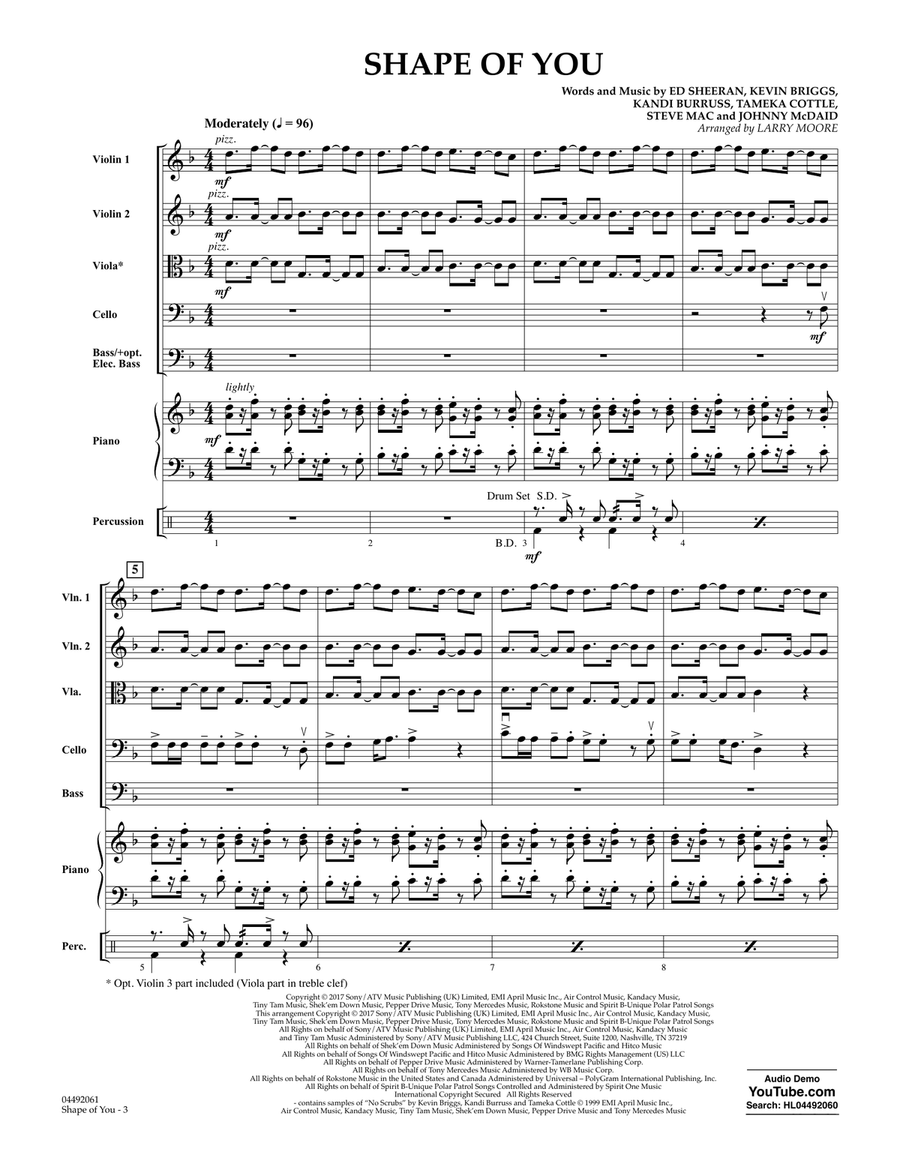 Shape of You - Conductor Score (Full Score) Orchestra scores gallery preview page 2