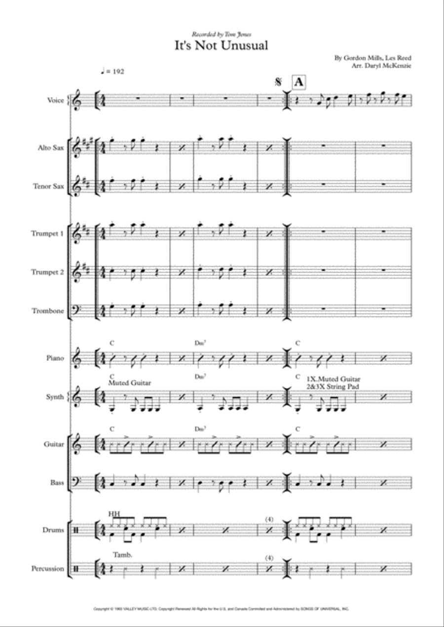 It's Not Unusual Saxophone scores gallery preview page 1