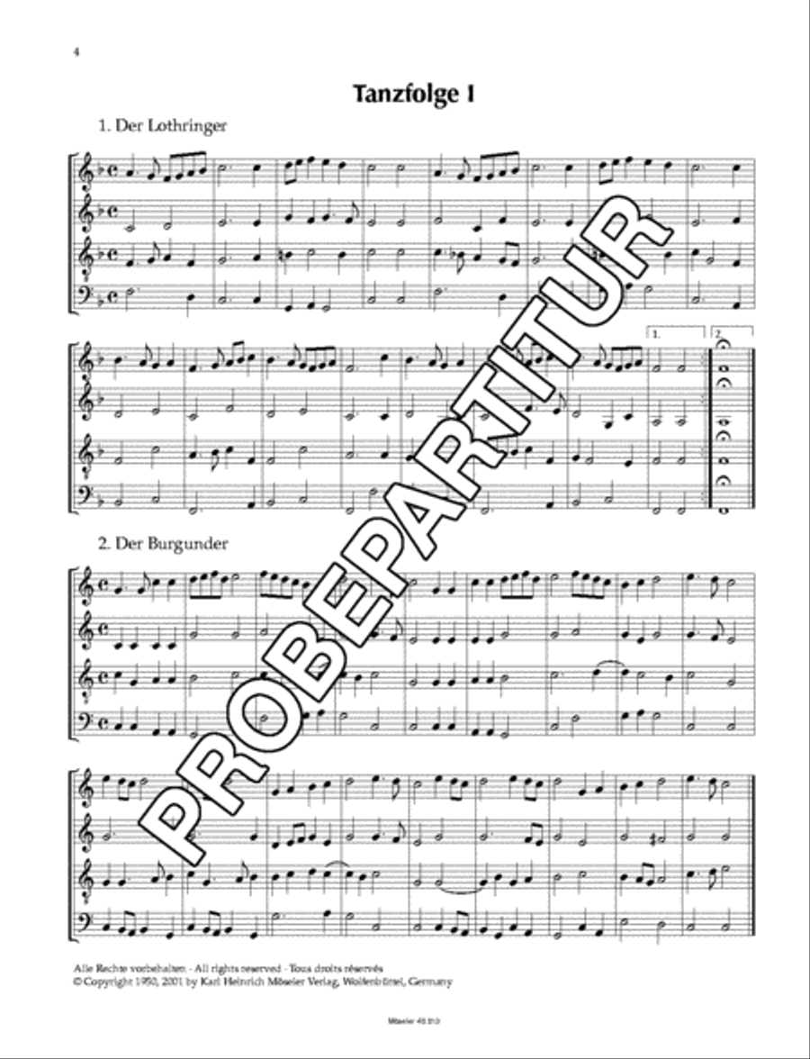 Sechs Tanzfogen Band 1 4-Part scores gallery preview page 5