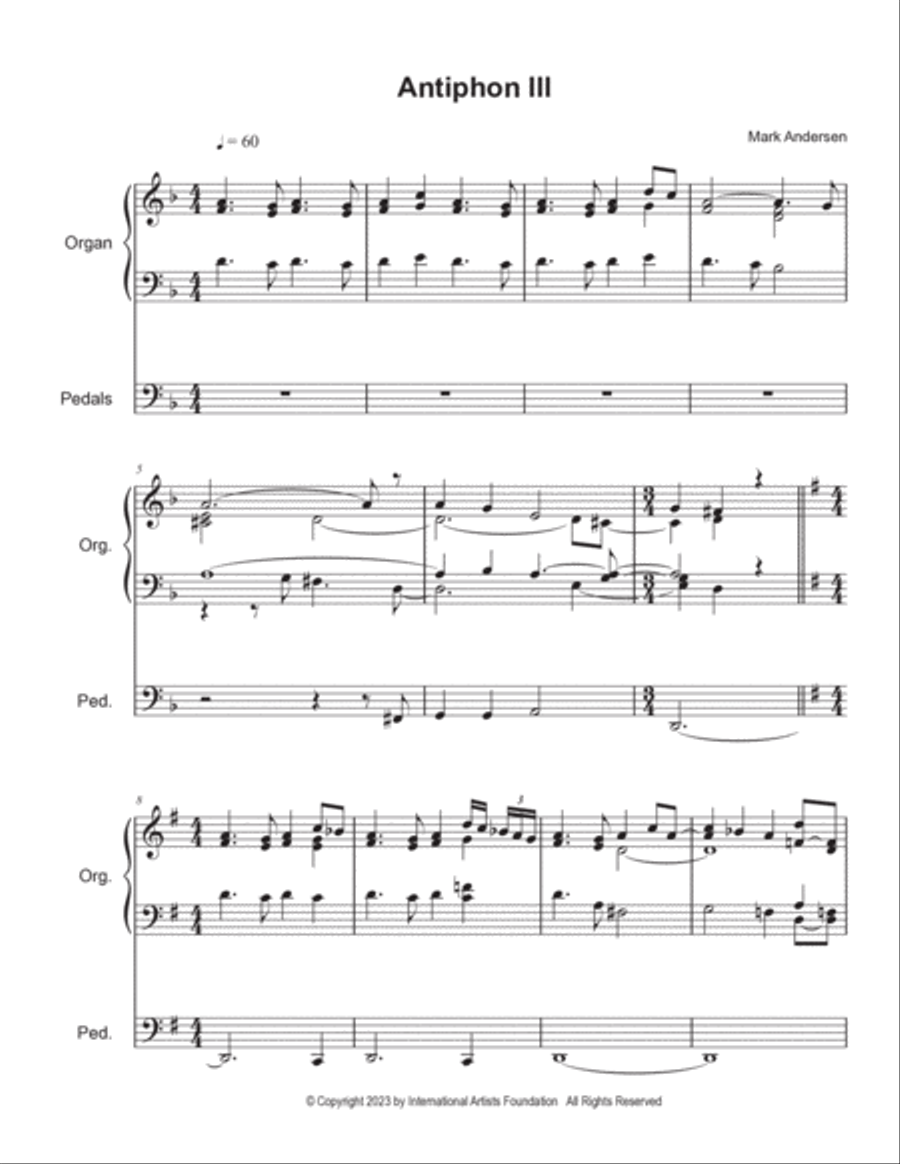 Antiphon III for organ by Mark Andersen Organ Solo scores gallery preview page 2
