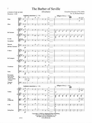 Book cover for The Barber of Seville (Overture): Score