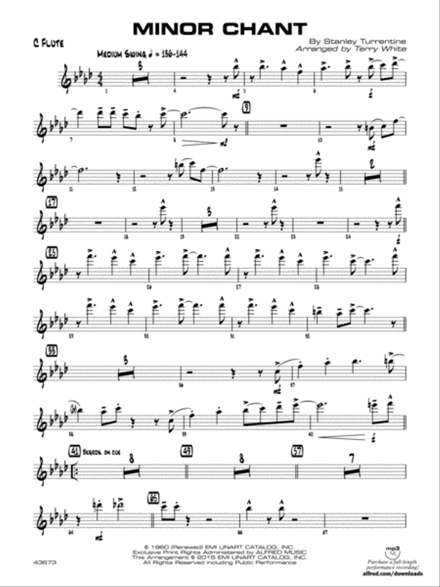 Minor Chant: Flute Jazz Ensemble scores gallery preview page 1
