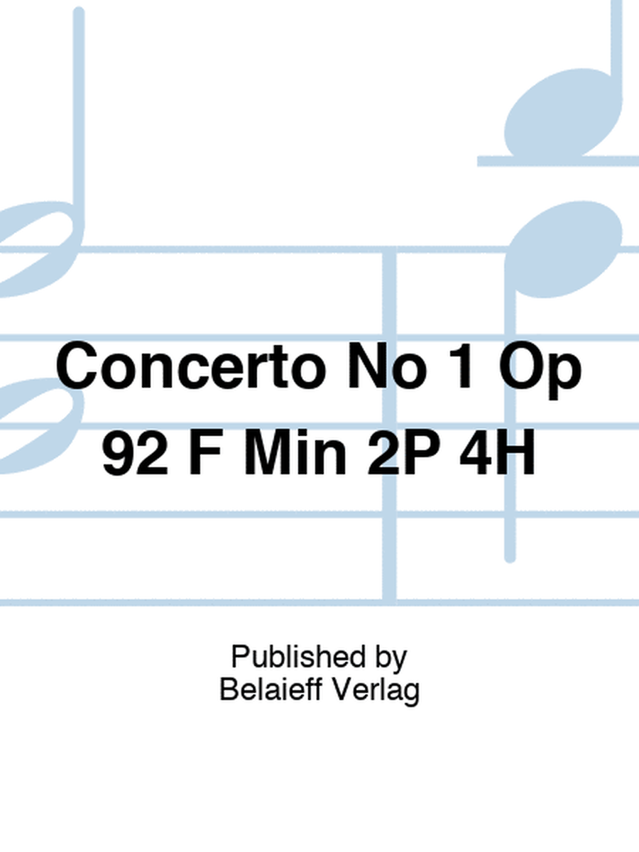 Glazunov - Concerto No 1 F Minor Op 92 2P4H