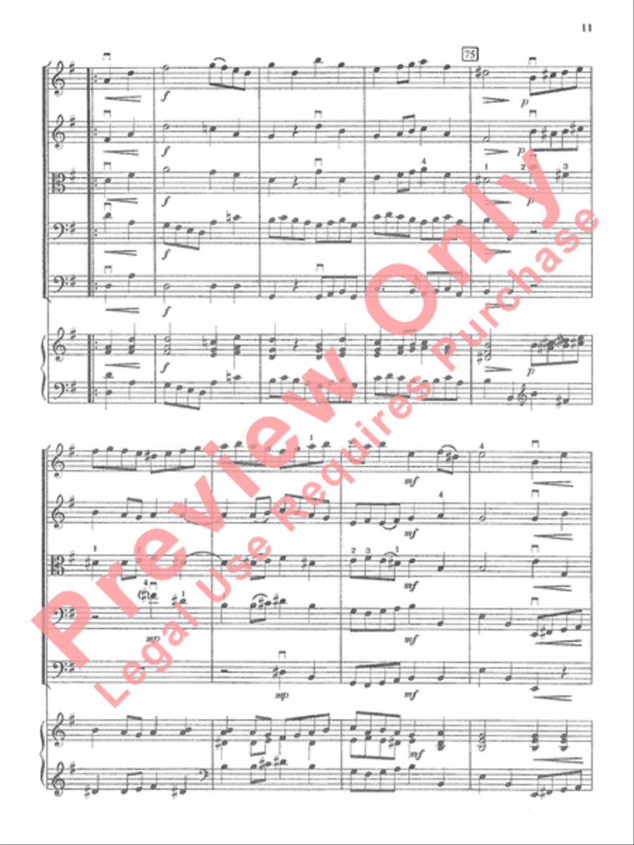 Bach Suite for String Orchestra String Orchestra scores gallery preview page 12
