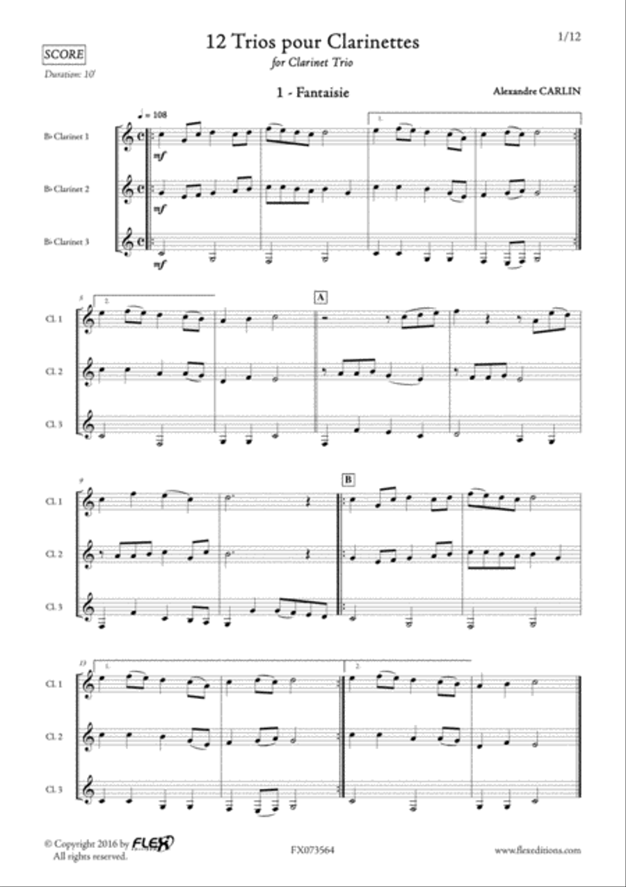 12 Clarinet Trio Clarinet Trio scores gallery preview page 2