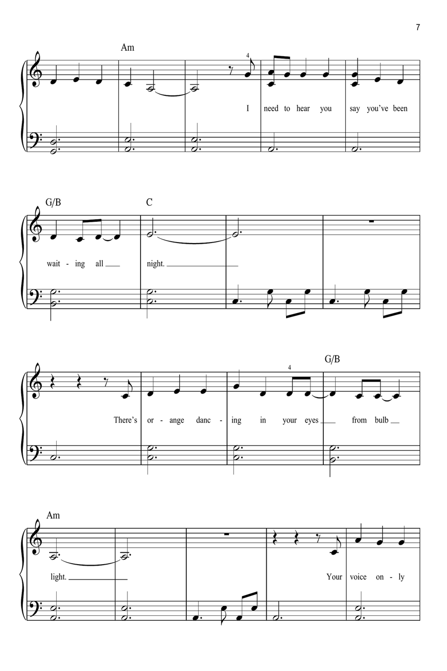 Something In The Orange Easy Piano scores gallery preview page 7