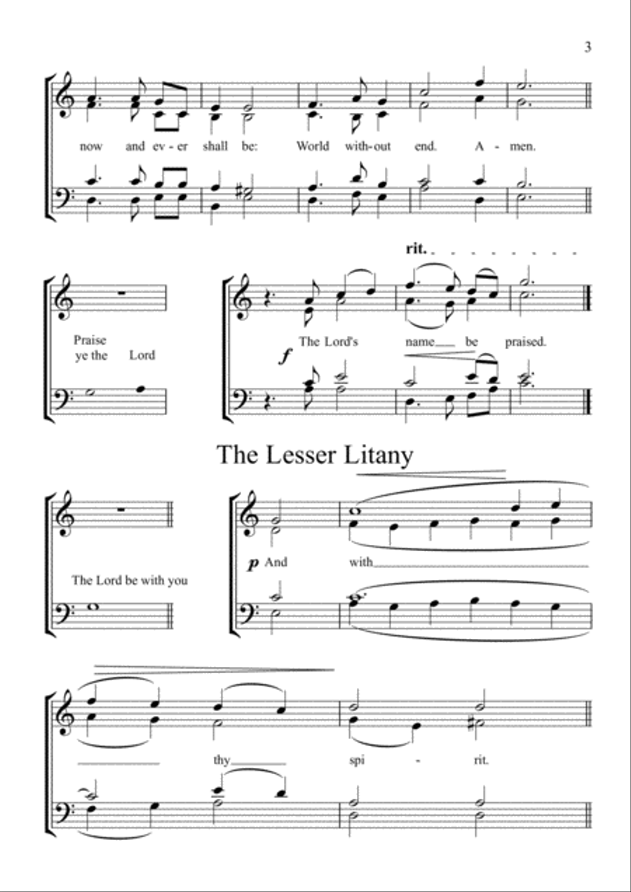 Versicles and Responses at Morning and Evening Prayer 4-Part scores gallery preview page 3