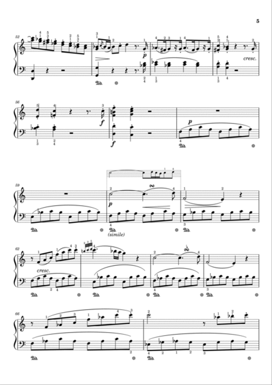 Mozart - Fantasia No.4 in C minor, K.475 - Original With Fingered - For Piano Solo Complete Piano Solo scores gallery preview page 5