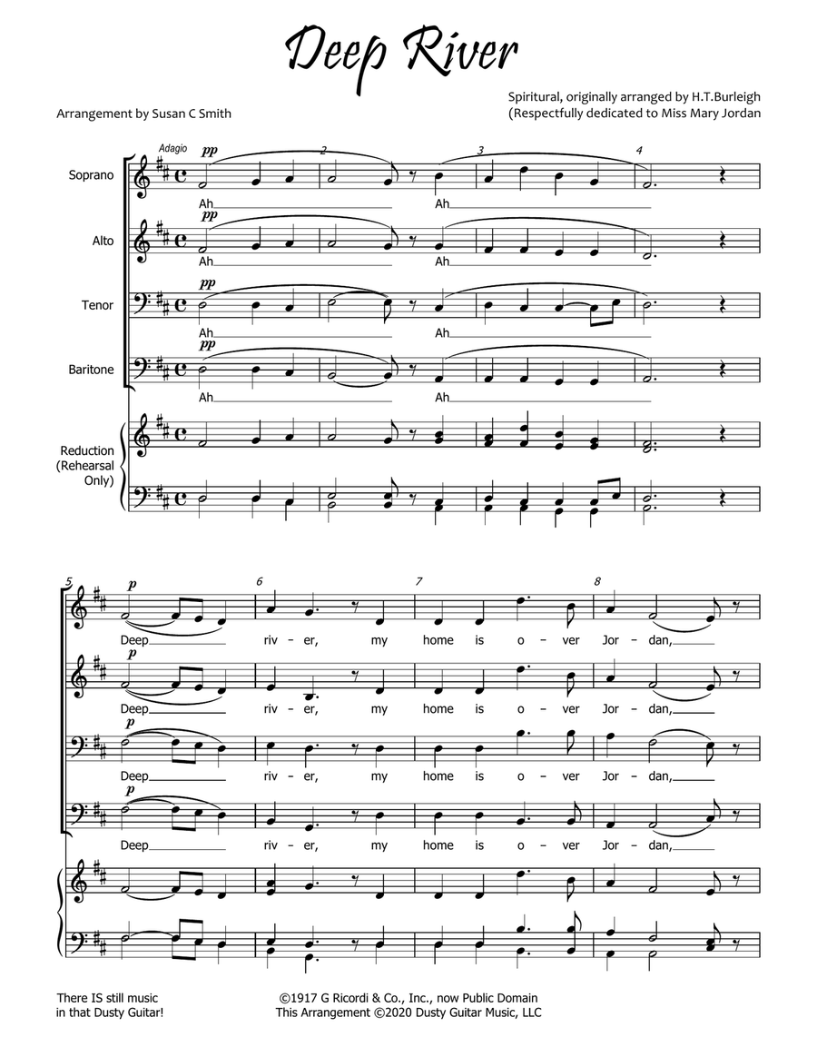 Deep River - SATB 4-Part scores gallery preview page 2