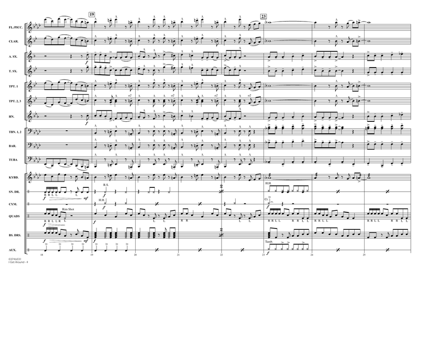 I Get Around - Conductor Score (Full Score) Marching Band scores gallery preview page 4