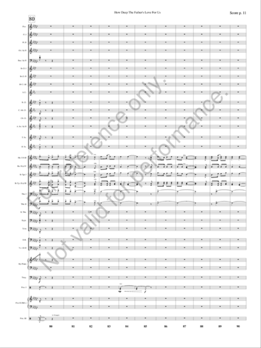 How Deep The Father's Love For Us Concert Band scores gallery preview page 14