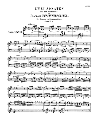 Book cover for Beethoven: Sonatas (Urtext) - Sonata No. 10, Op. 14 No. 2 in G Major