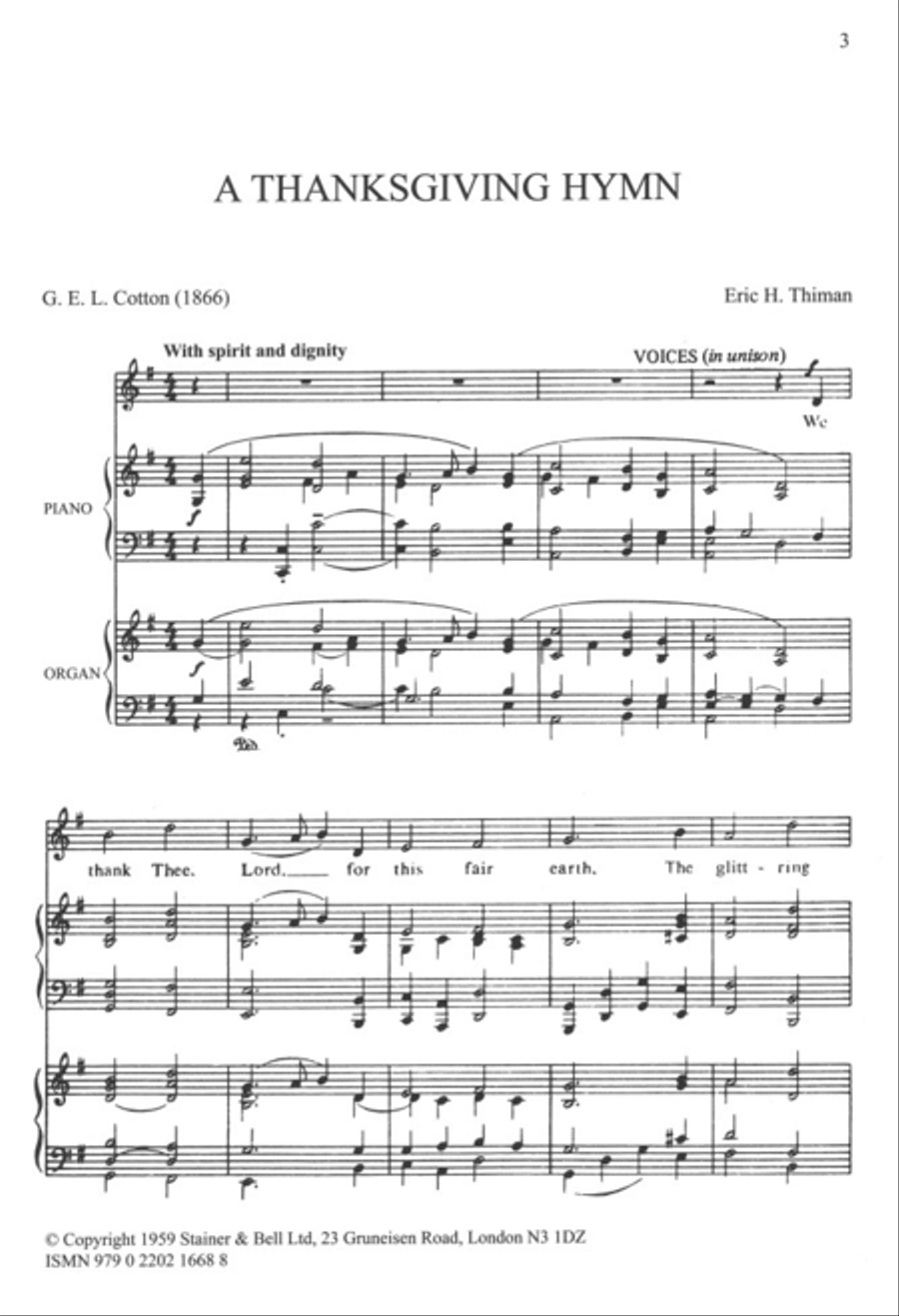 A Thanksgiving Hymn A Thanksgiving Hymn 4-Part scores gallery preview page 2