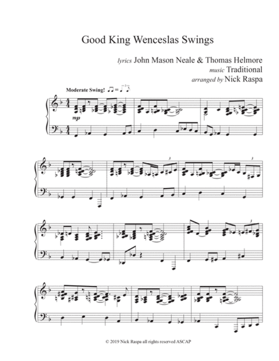 Good King Wenceslas Swings (advanced intermediate piano) image number null