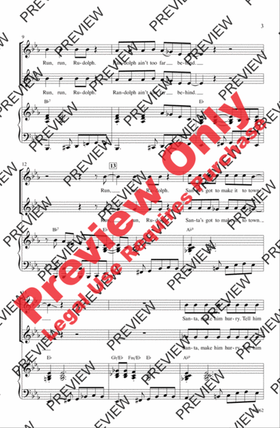 Run, Rudolph, Run 2-Part scores gallery preview page 3