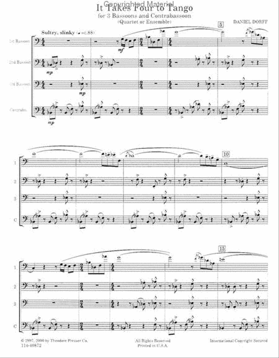 It Takes Four To Tango Woodwind Quartet scores gallery preview page 2