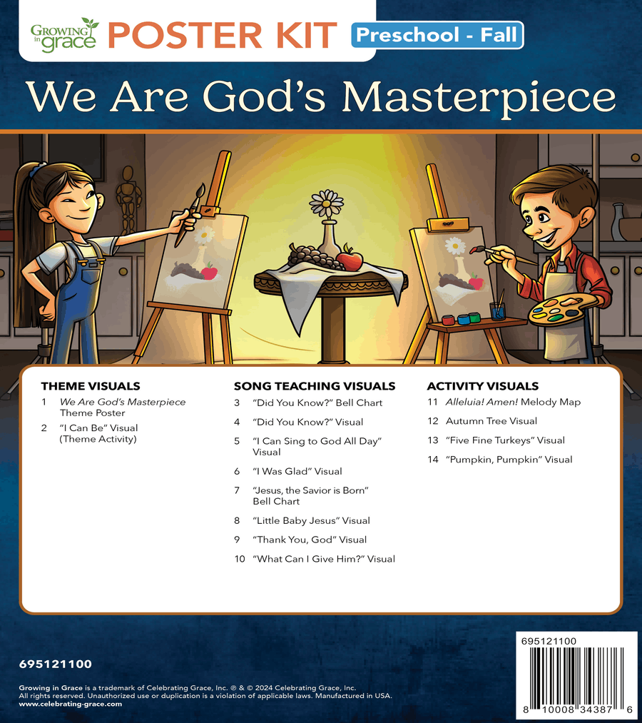 Book cover for We Are God's Masterpiece Preschool Curriculum (Fall) Poster Kit