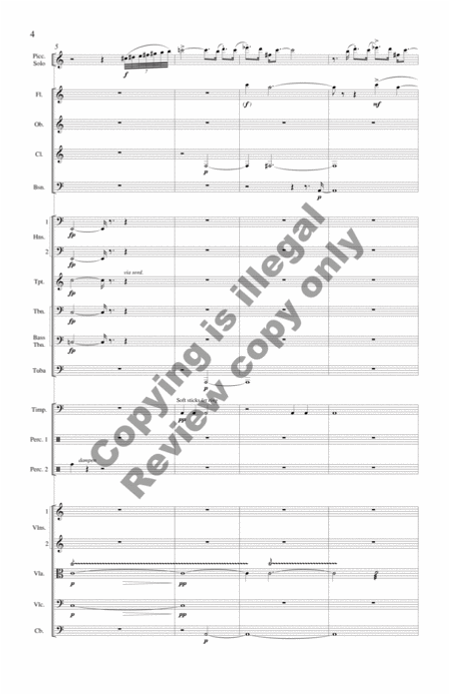 Concerto for Piccolo Solo and Chamber Orchestra (Additional Full Score) Chamber Orchestra scores gallery preview page 5