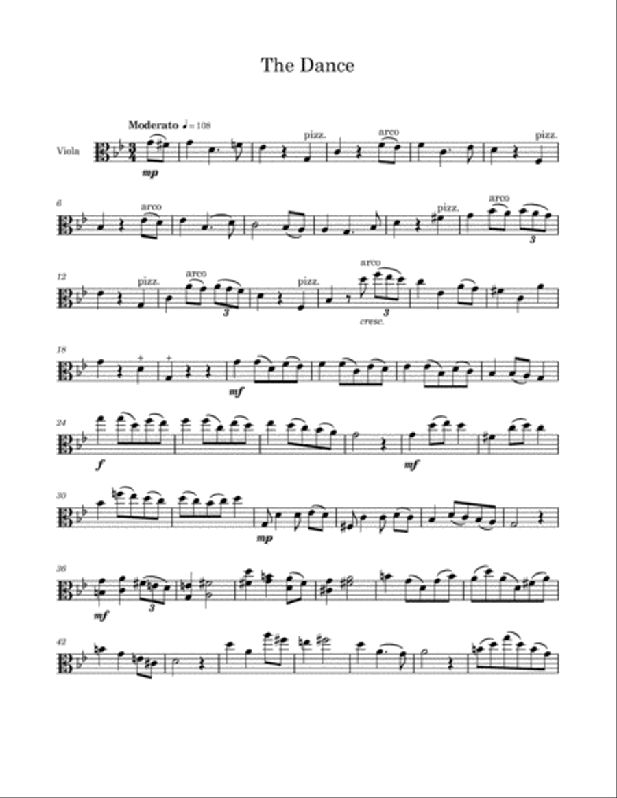 The Dance Viola Solo scores gallery preview page 1