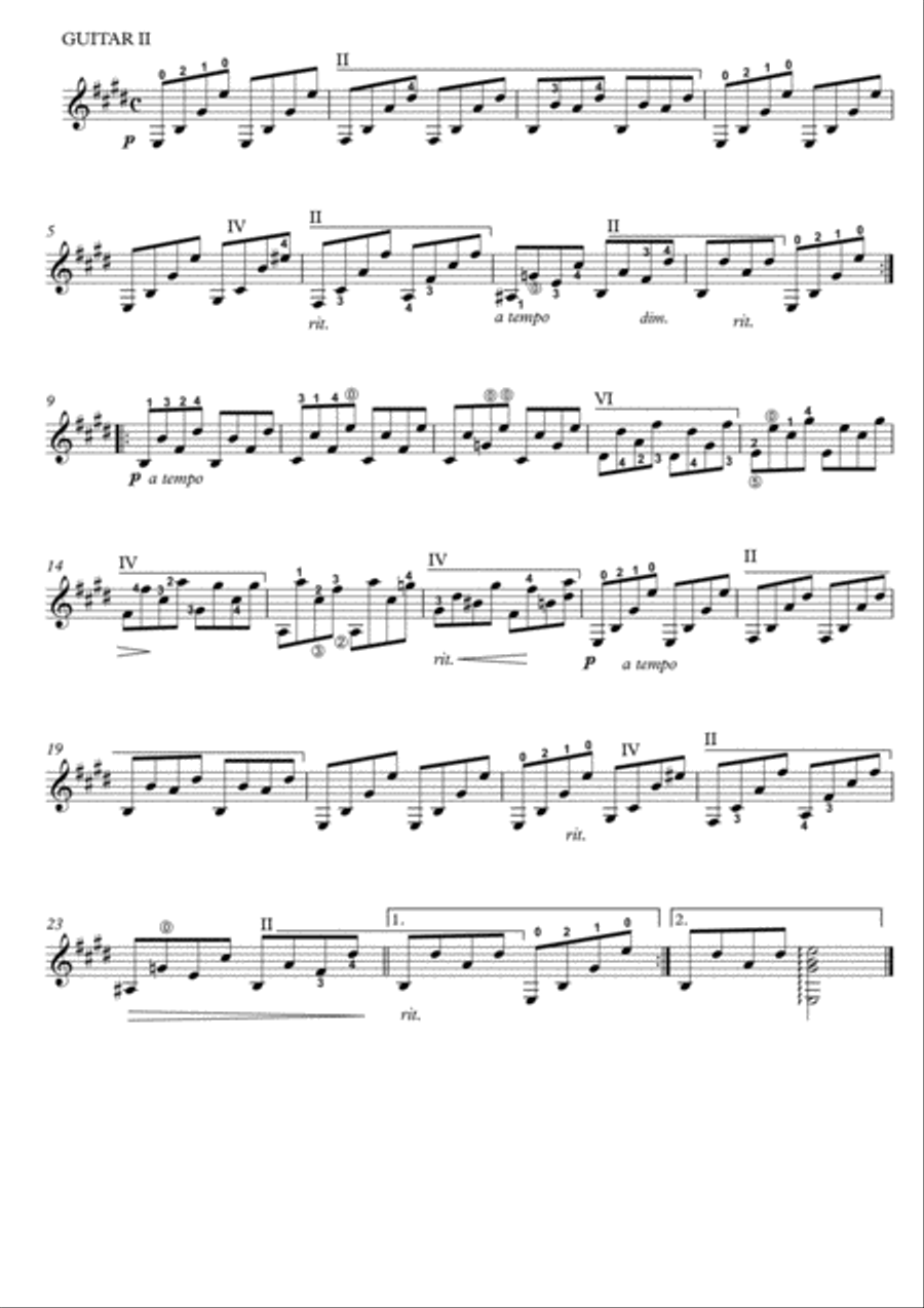 Classical Guitar Duets by Chopin, Mozart, Paisiello, Halevy Acoustic Guitar scores gallery preview page 5