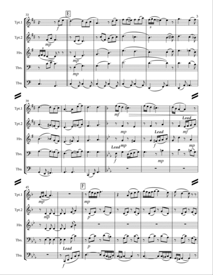 Maria, Mari! (Oh Marie) for Brass Quintet) Brass Quintet scores gallery preview page 4