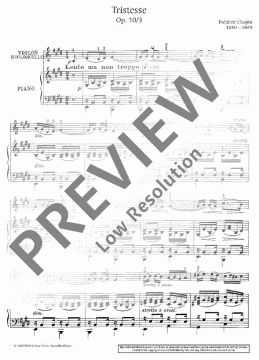 Tristesse E major Piano Trio scores gallery preview page 4