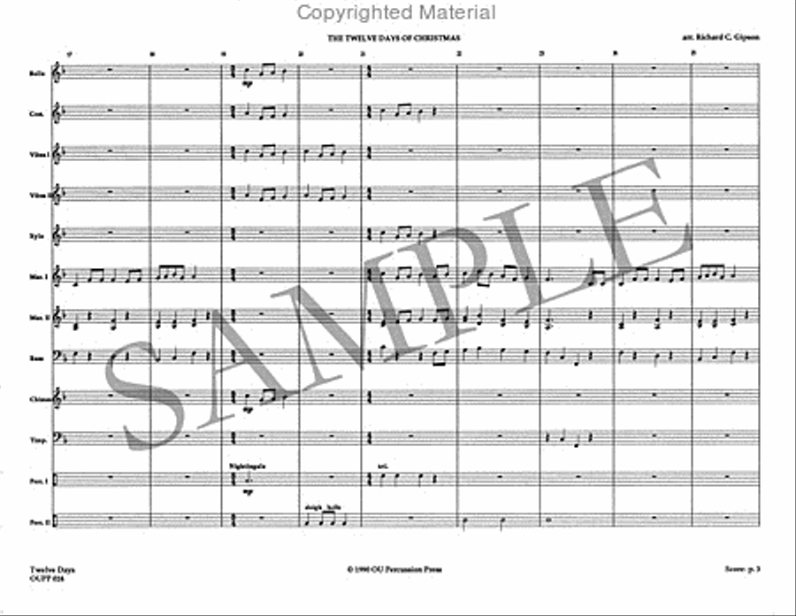 The Twelve Days of Christmas Percussion Ensemble scores gallery preview page 4
