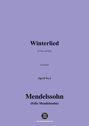F. Mendelssohn-Winterlied,Op.19 No.3,in b minor