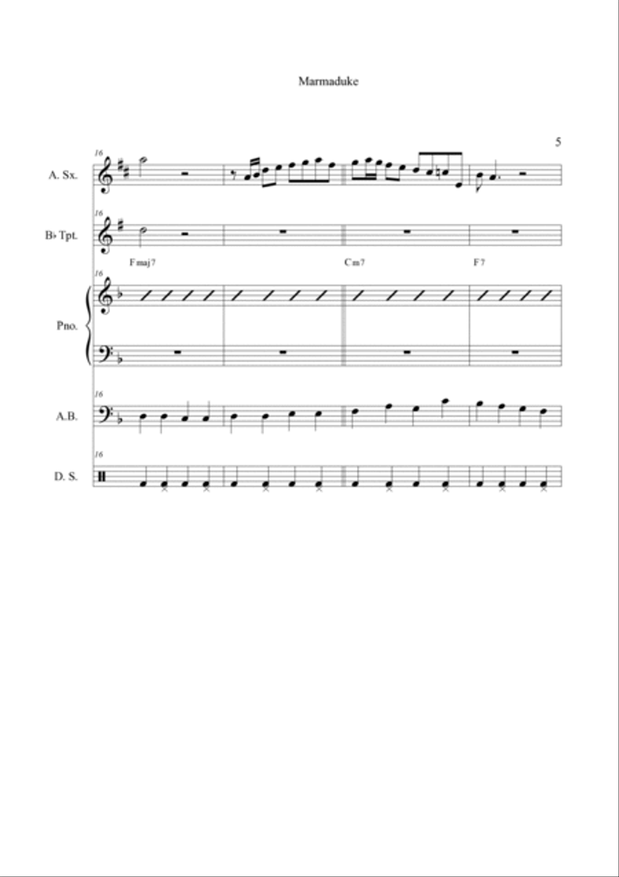 Marmaduke Jazz Ensemble scores gallery preview page 5